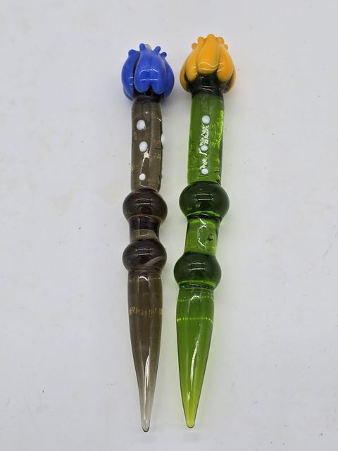 Glass Dab Tool w/Flower Design 5in (each)