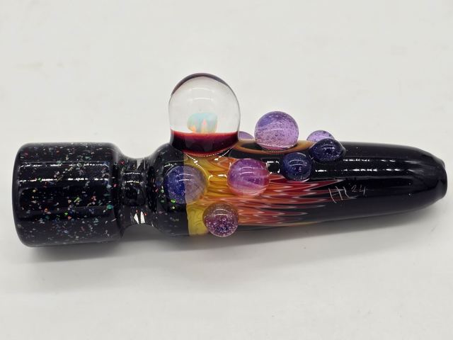 Hand Blown Glass Chillum Fire Opal