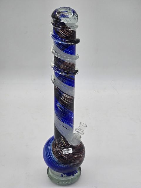 Black Blue & White Swirl Bong