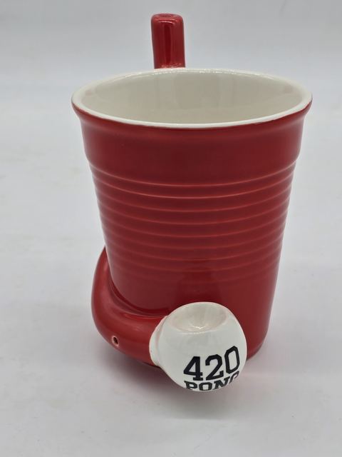 Red Solo Cup Ceramic Pipe Mug