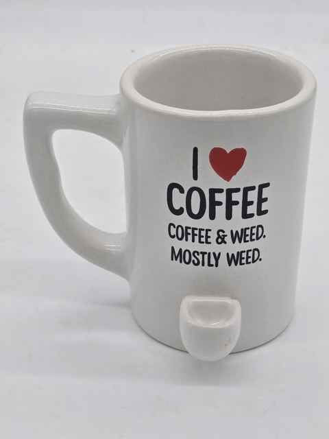 I Love Coffee Ceramic Mug Pipe