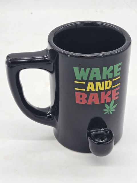WAKE AND BAKE Ceramic Pipe Mug