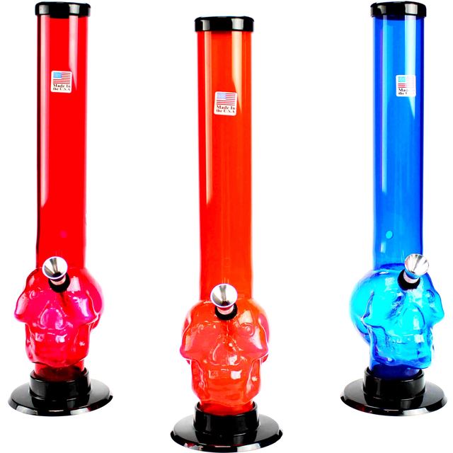 12" Acrylic Skull Water Pipe (1pc)