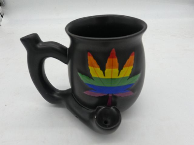 pride weed ceramic pipe mug