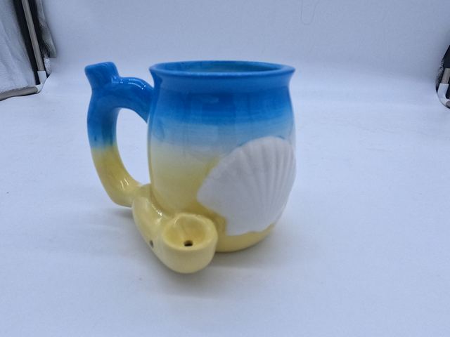 seashell ceramic pipe mug