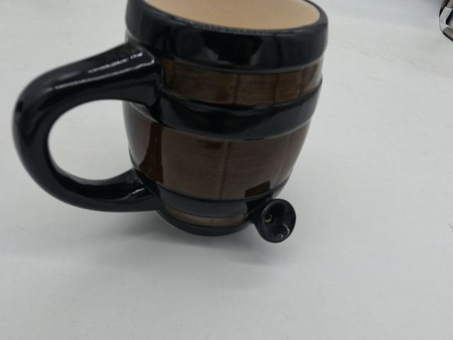 Barrel o' fun ceramic pipe mug