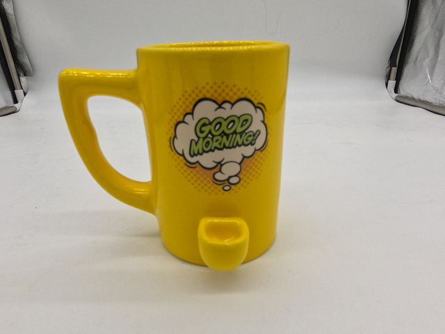 good morning ceramic pipe mug