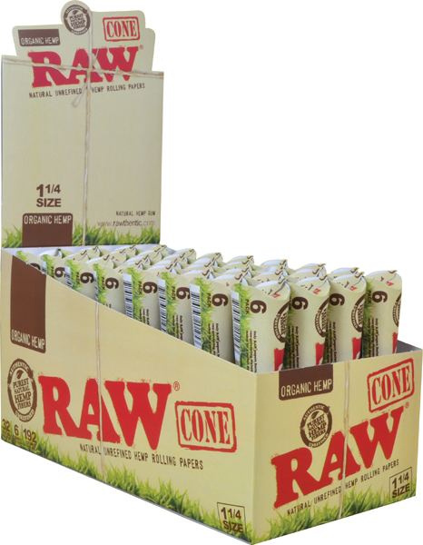 Raw Organic Hemp Cones, 1.25 (one 6pack)