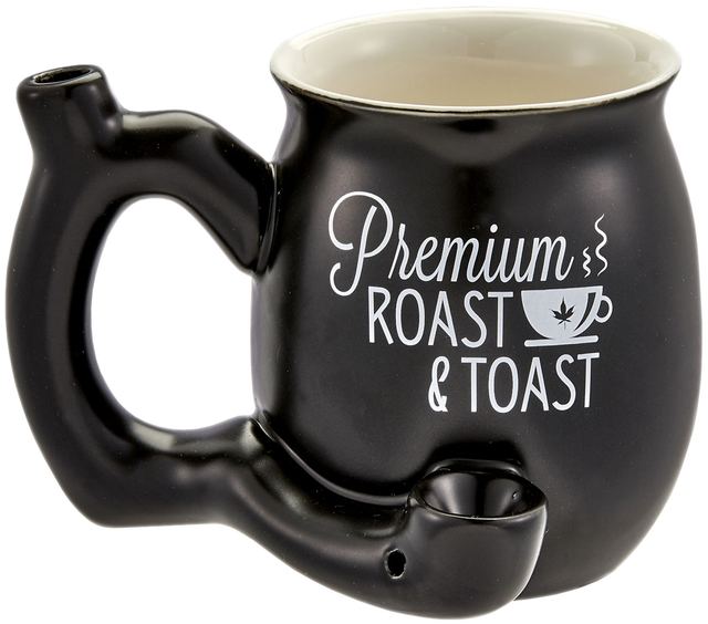 Roast & Toast Ceramic Pipe Mug, Matte Black (11oz)