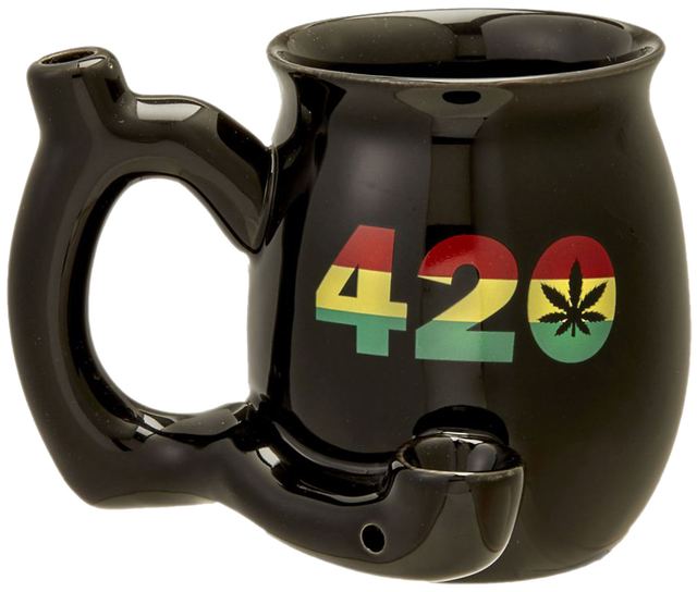 420 Ceramic Pipe Mug, Black (11oz)